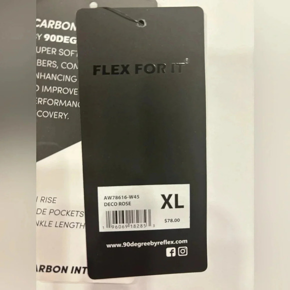 90 Degree By Reflex Leggings Women’s Size XL HR Ankle Length Color Deco Rose - Picture 7 of 7